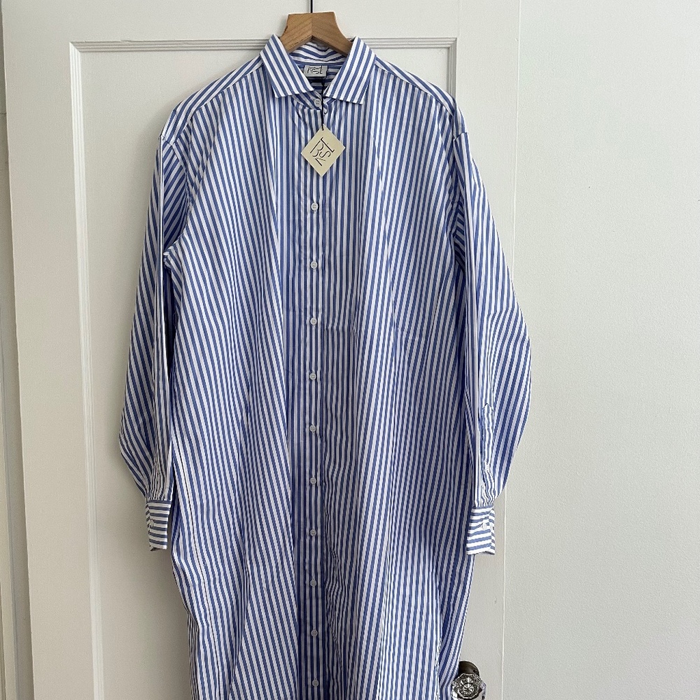 Baserange Ole Blue Striped Shirtdress